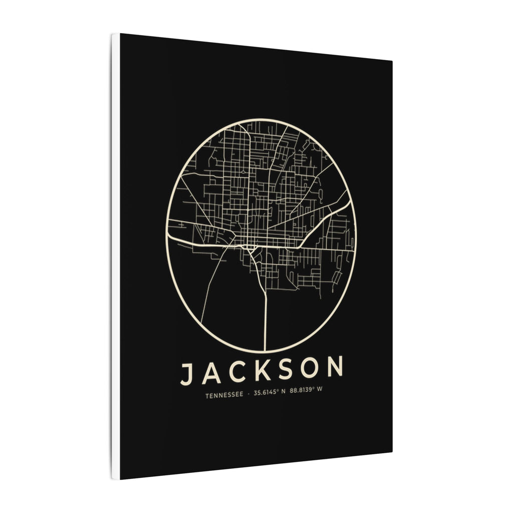 Jackson Street Map Canvas Print (Black)