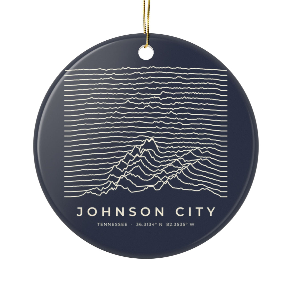 Johnson City Ridgeline Ornament (Navy)