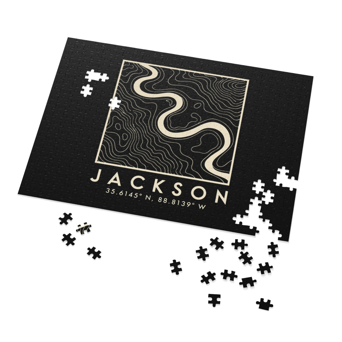 Jackson Topo Map Puzzle (Black)