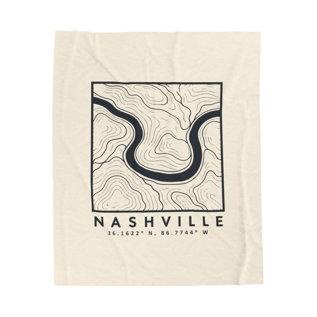 Nashville Topo Map Blanket