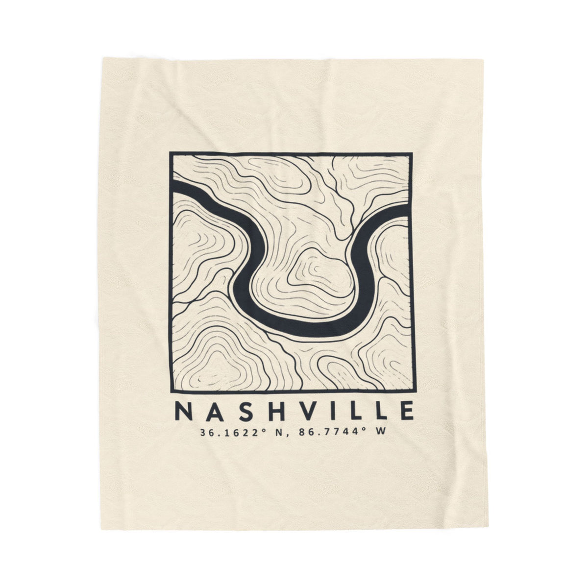 Nashville Topo Map Blanket