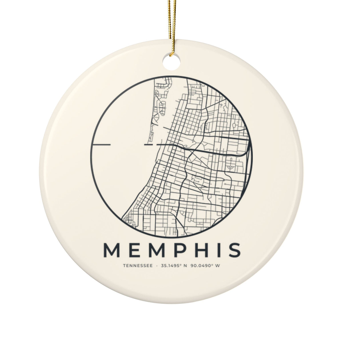 Memphis Street Map Ornament