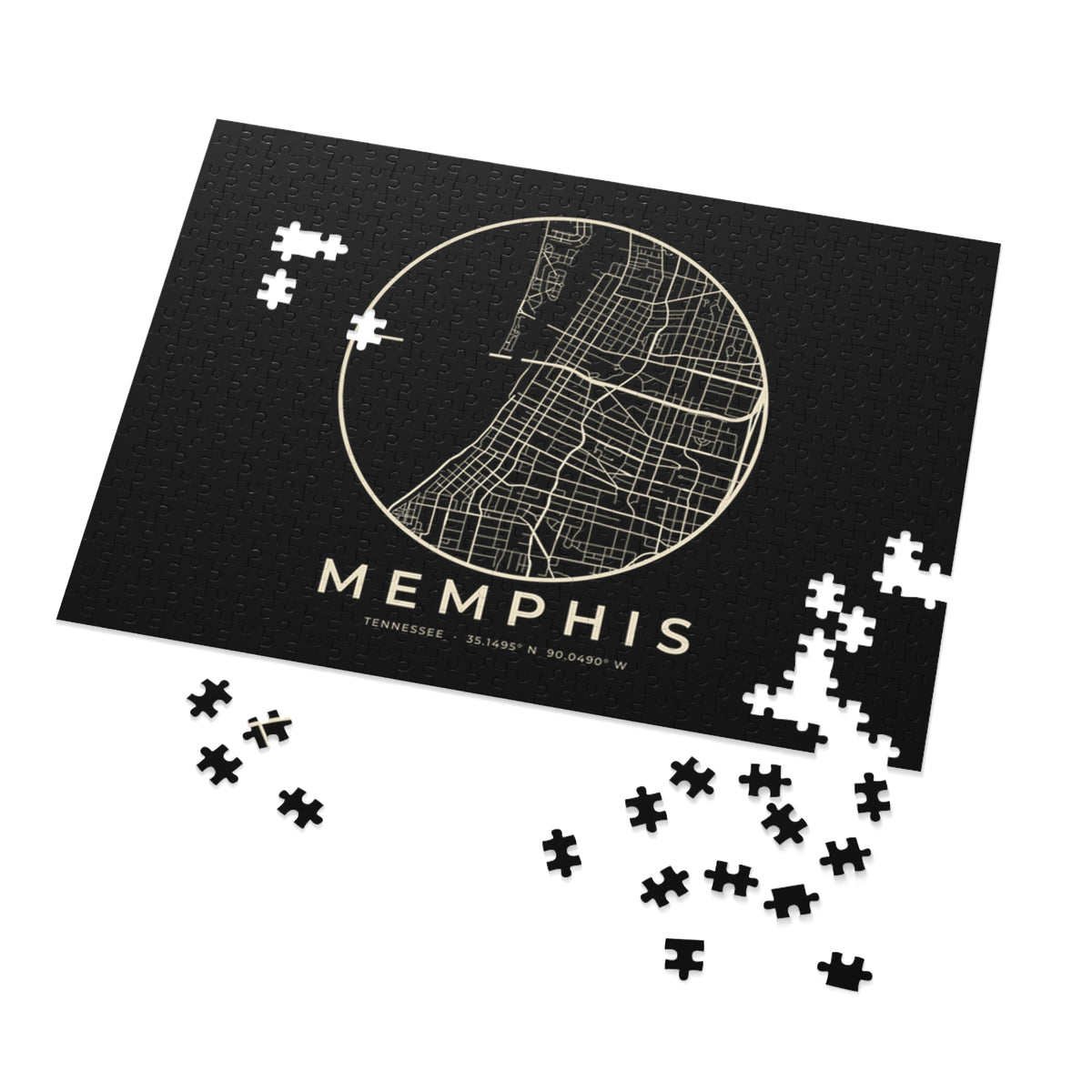 Memphis Street Map Puzzle (Black)