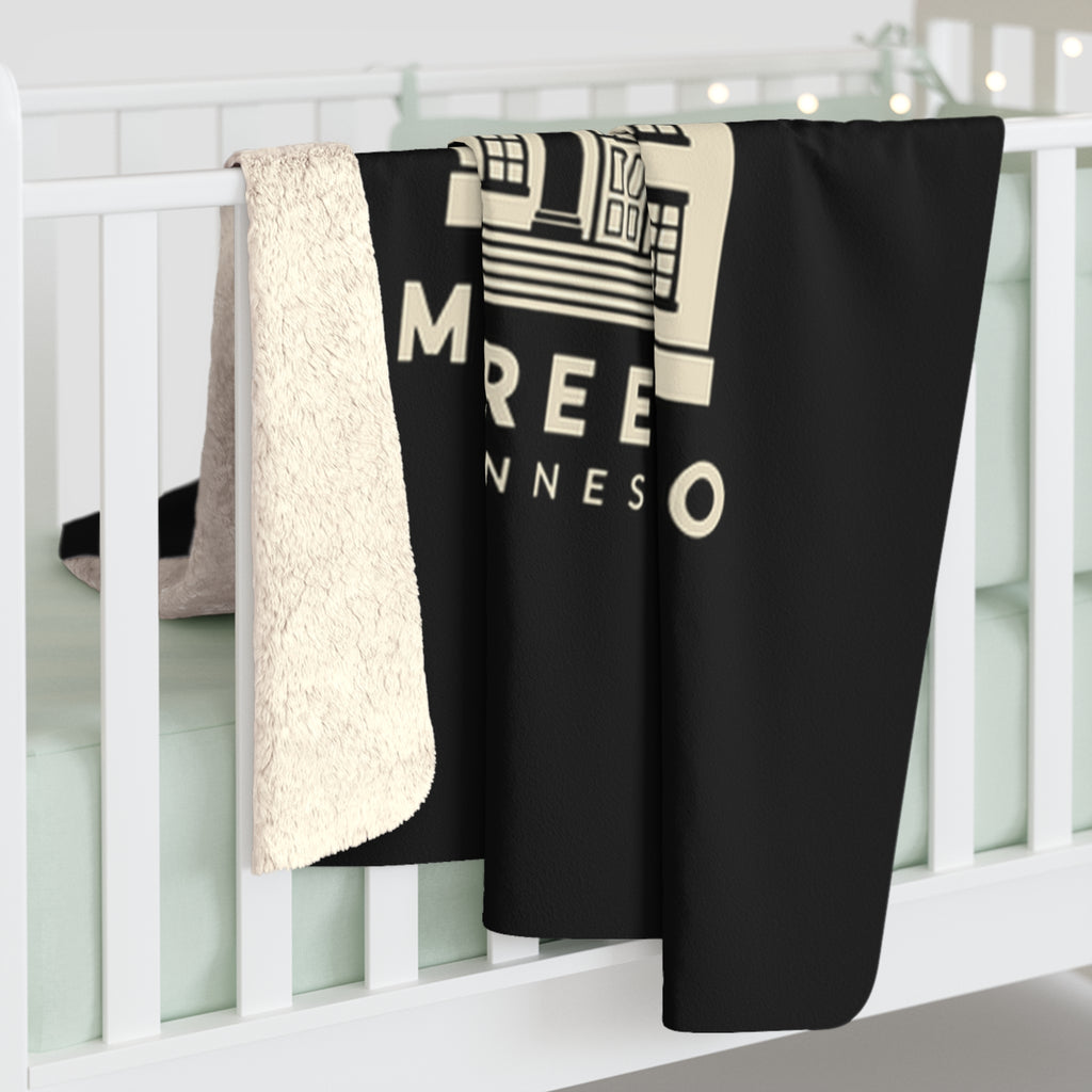 Murfreesboro Rutherford County Courthouse Sherpa Blanket (Black)