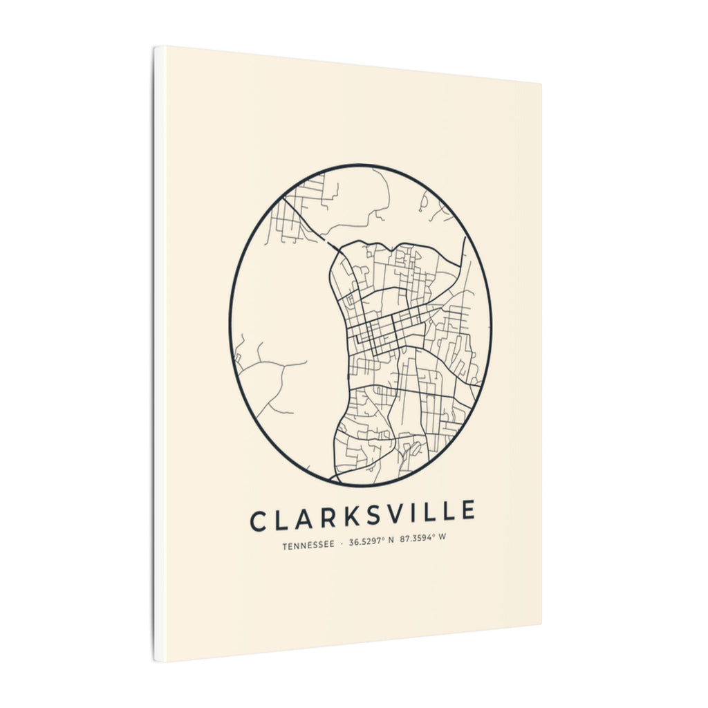 Clarksville Street Map Canvas Print