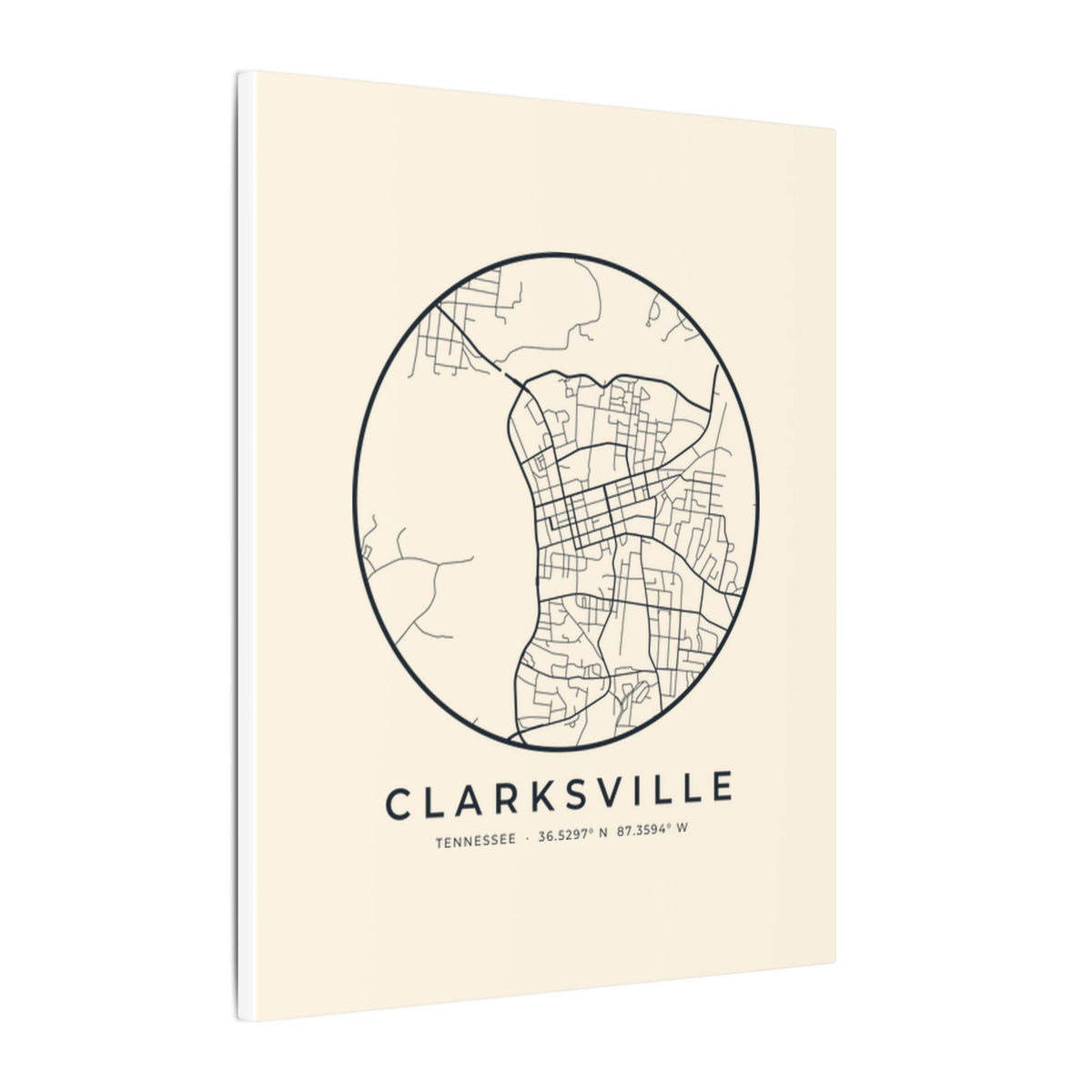 Clarksville Street Map Canvas Print