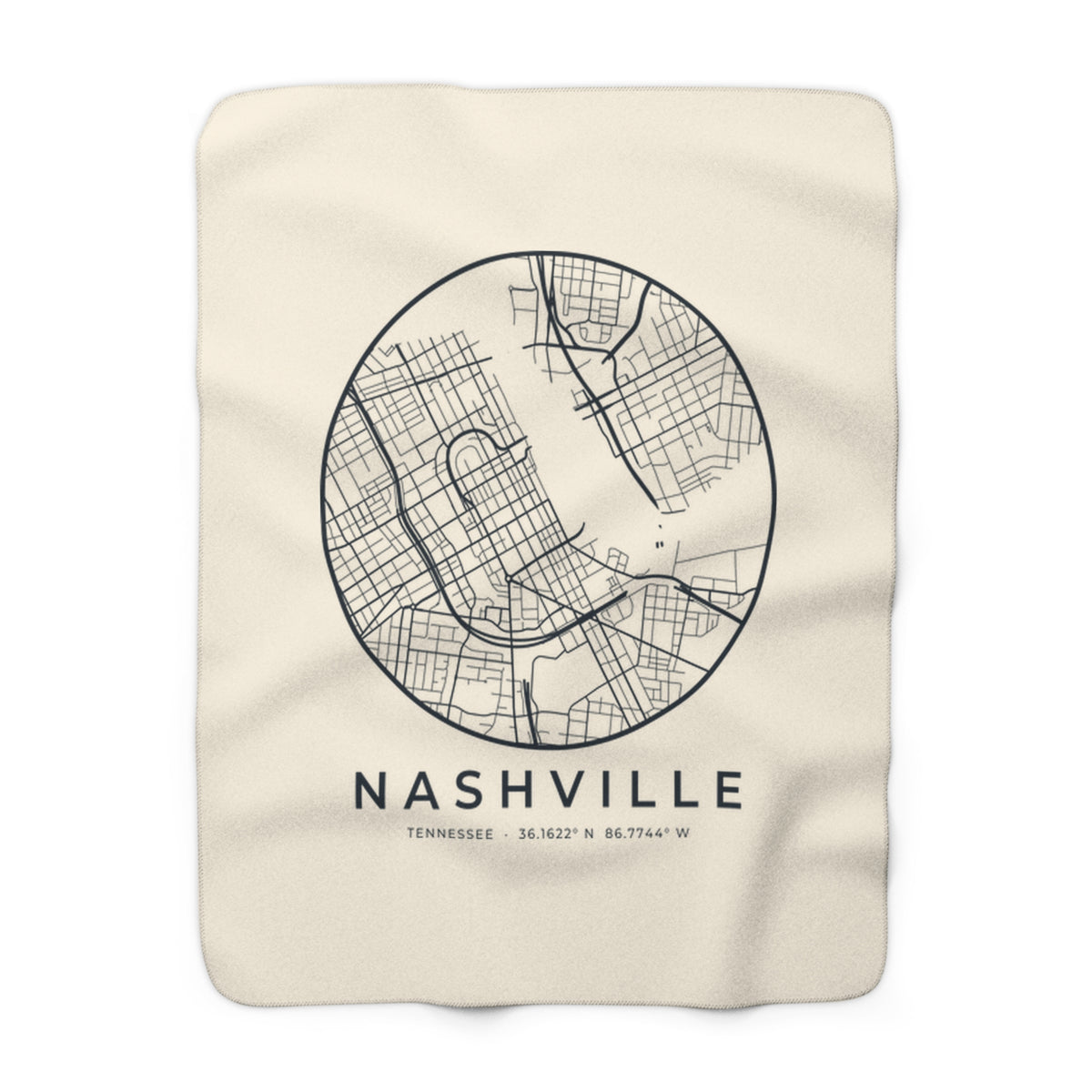 Nashville Street Map Sherpa Blanket
