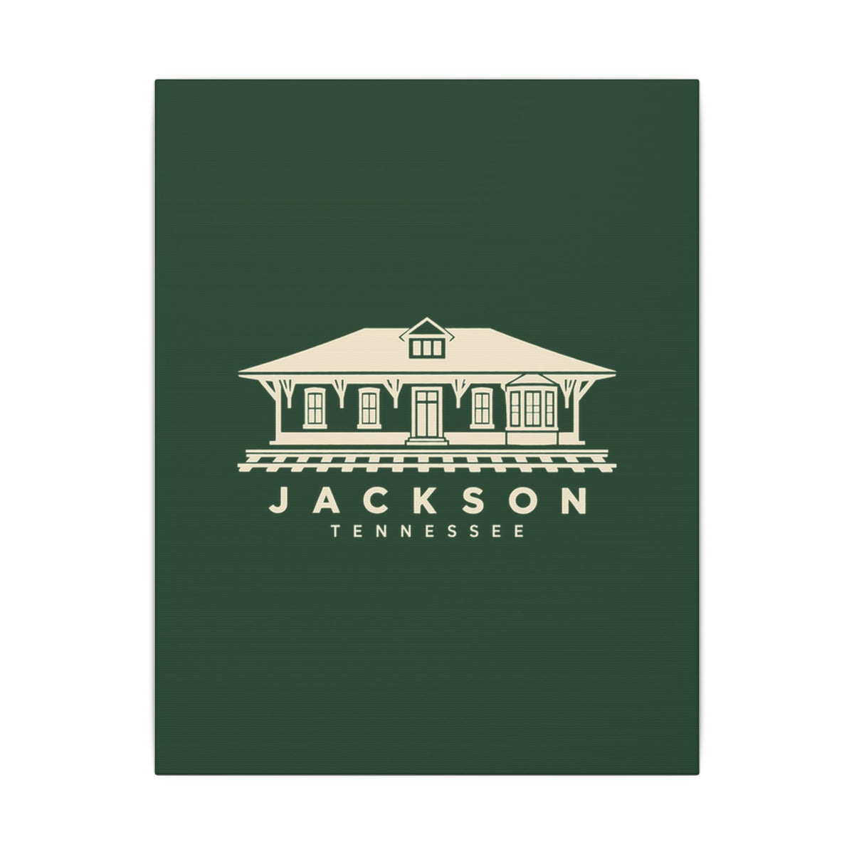 Jackson Train Depot Canvas Print (Forest Green)