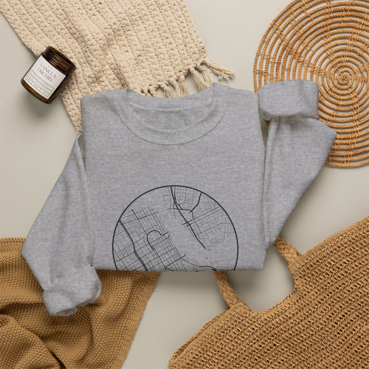 Nashville Street Map Crewneck Sweatshirt