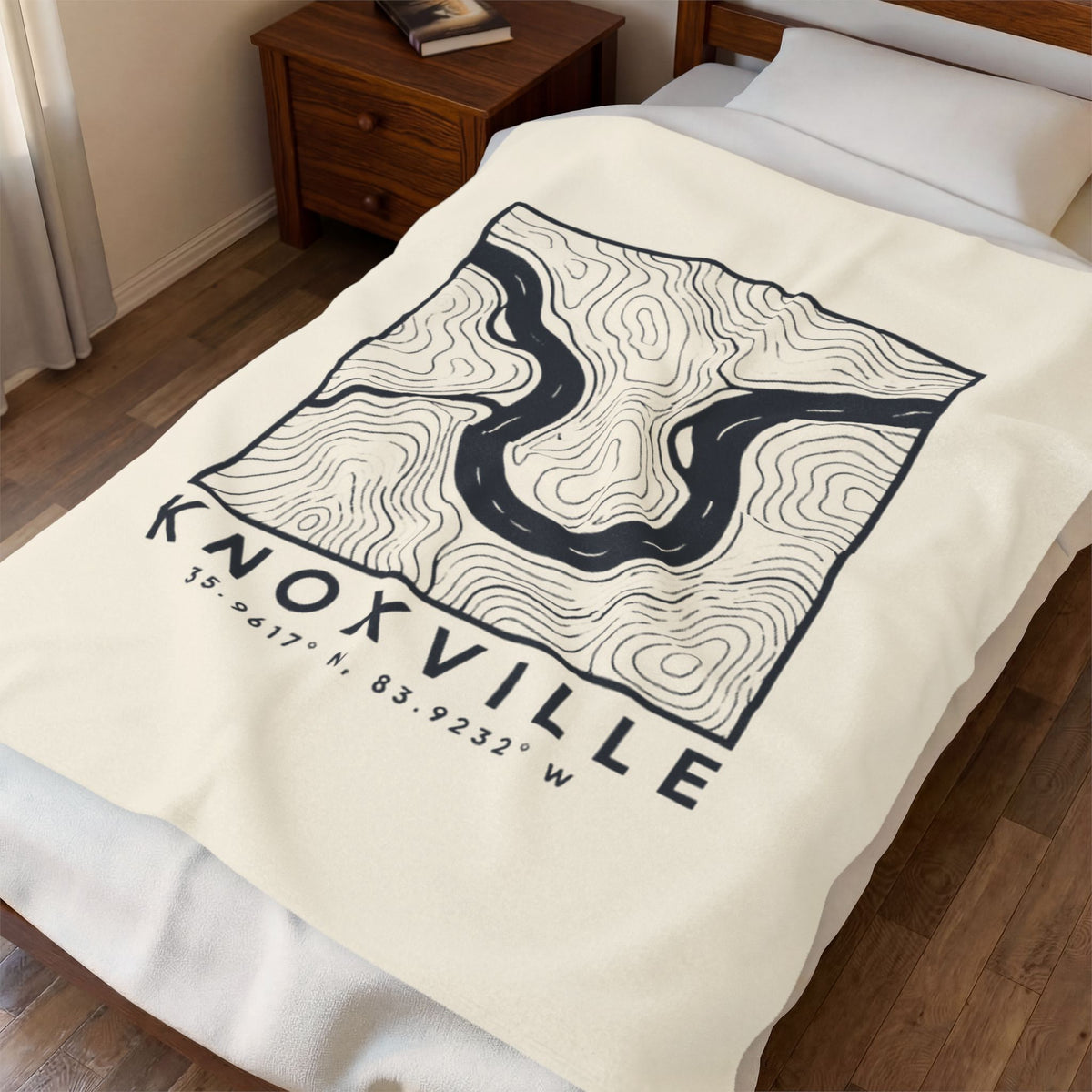 Knoxville Topo Map Blanket