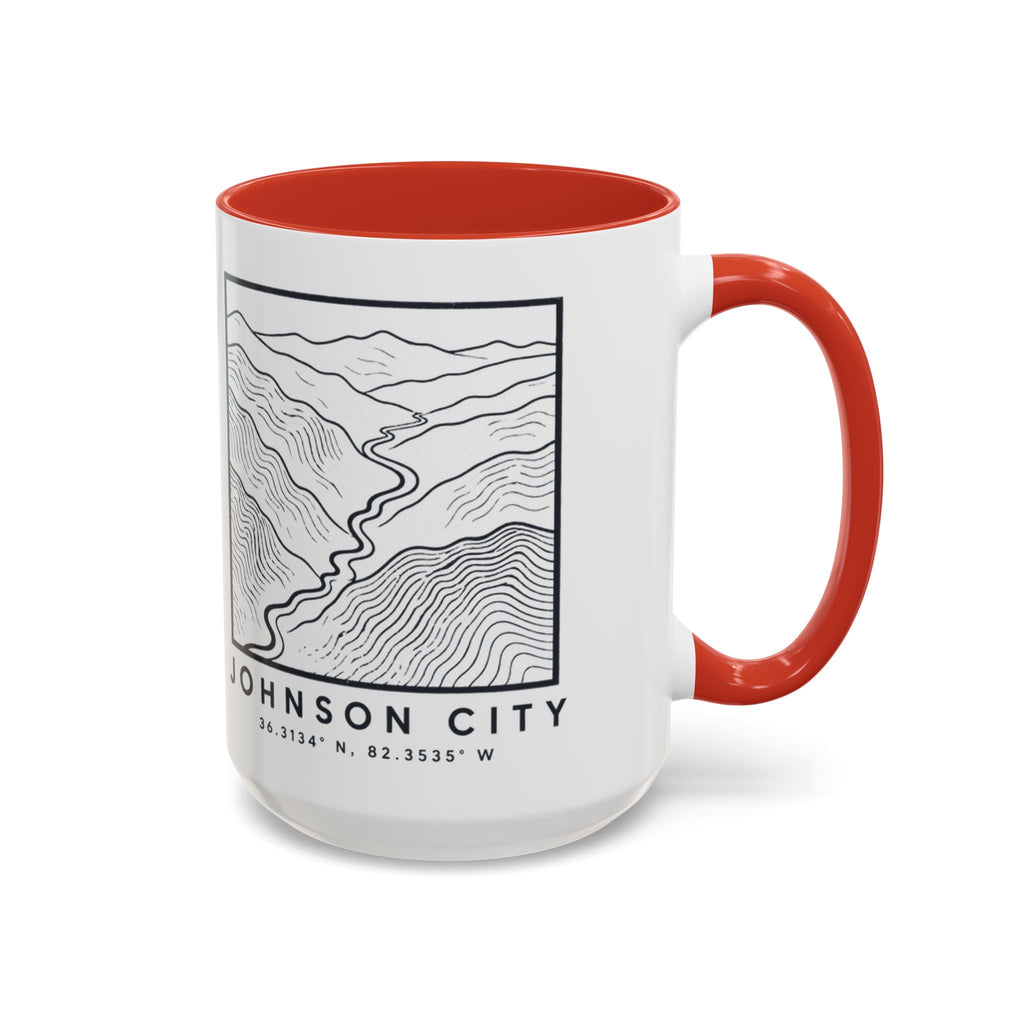 Johnson City Topo Map Accent Mug