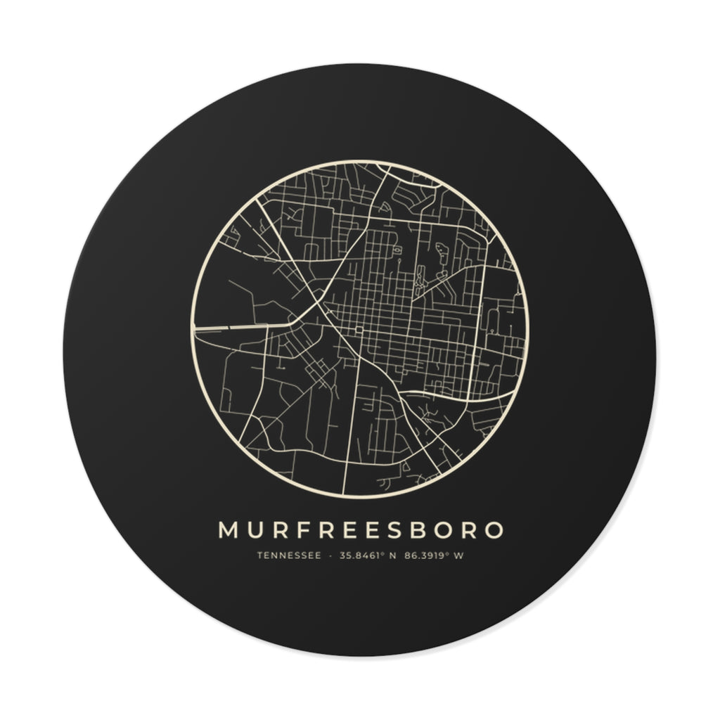 Murfreesboro Street Map Sticker (Black)