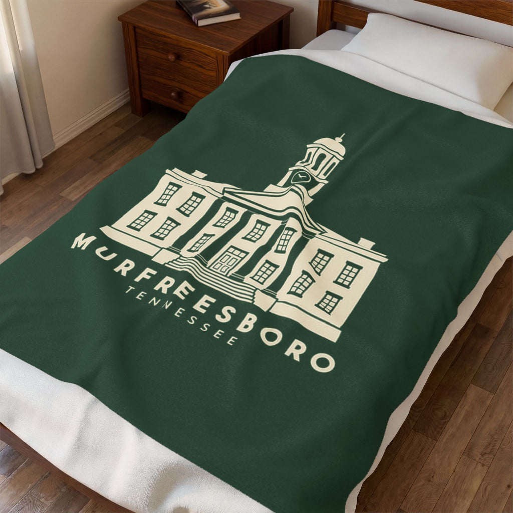 Murfreesboro Rutherford County Courthouse Blanket (Forest Green)