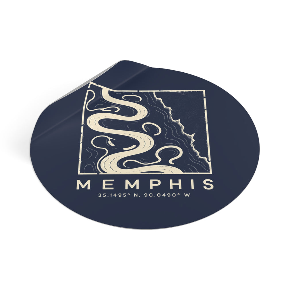 Memphis Topo Map Sticker (Navy)