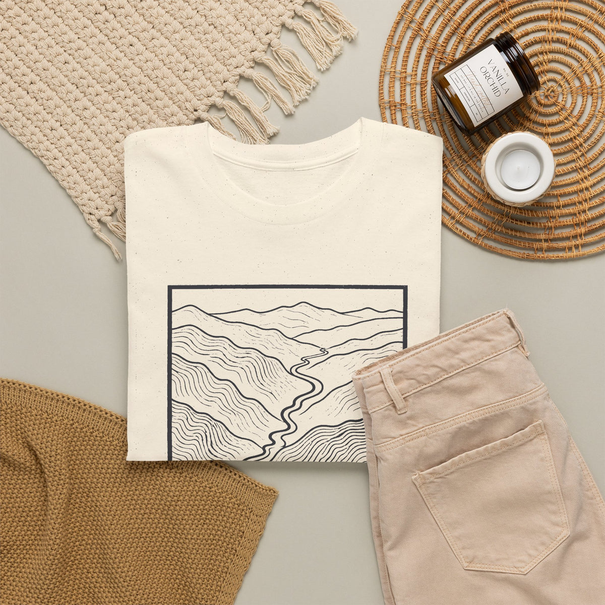 Johnson City Topo Map T-Shirt