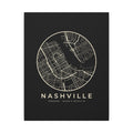 Nashville Street Map Canvas Print (Black)
