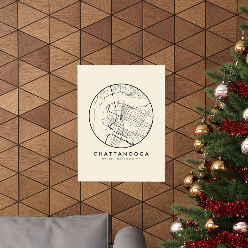 Chattanooga Street Map Poster