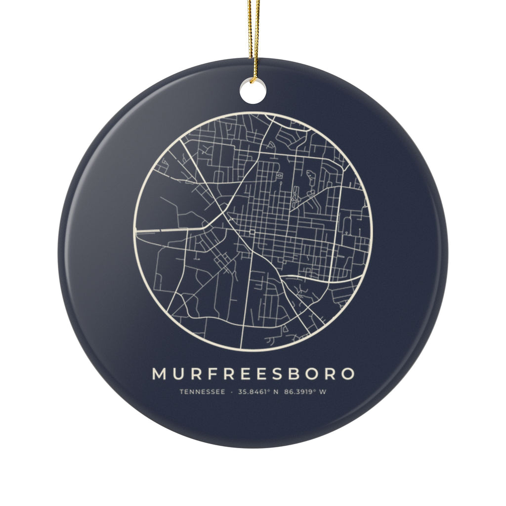 Murfreesboro Street Map Ornament (Navy)