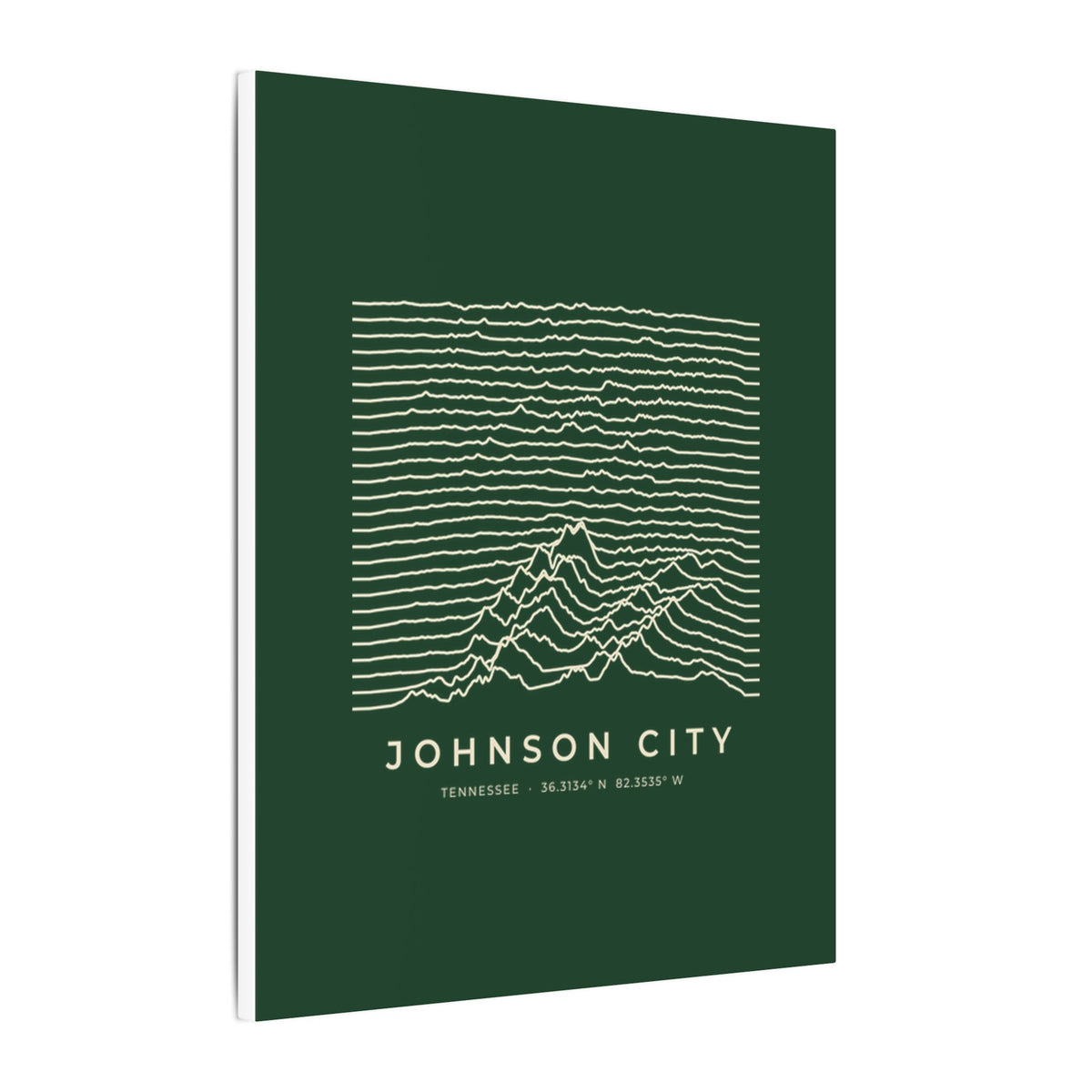 Johnson City Ridgeline Canvas Print (Forest Green)