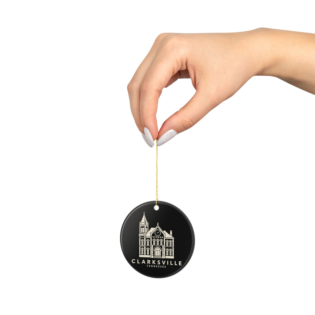 Clarksville Customs House Ornament (Black)