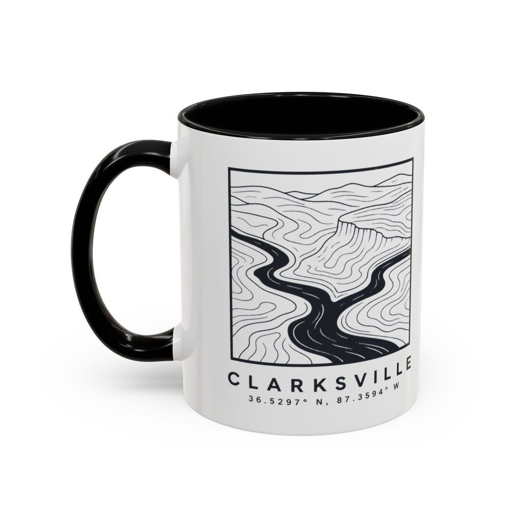 Clarksville Topo Map Accent Mug