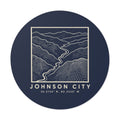Johnson City Topo Map Sticker (Navy)