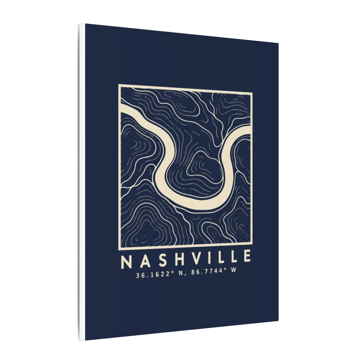 Nashville Topo Map Canvas Print (Navy)