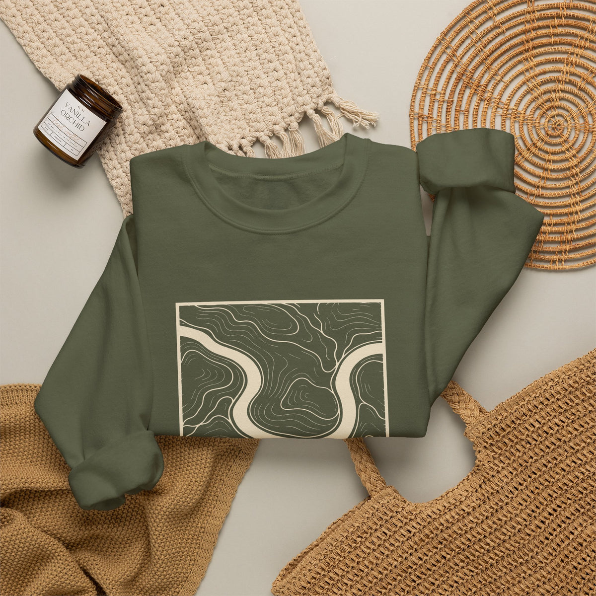 Nashville Topo Map Crewneck Sweatshirt