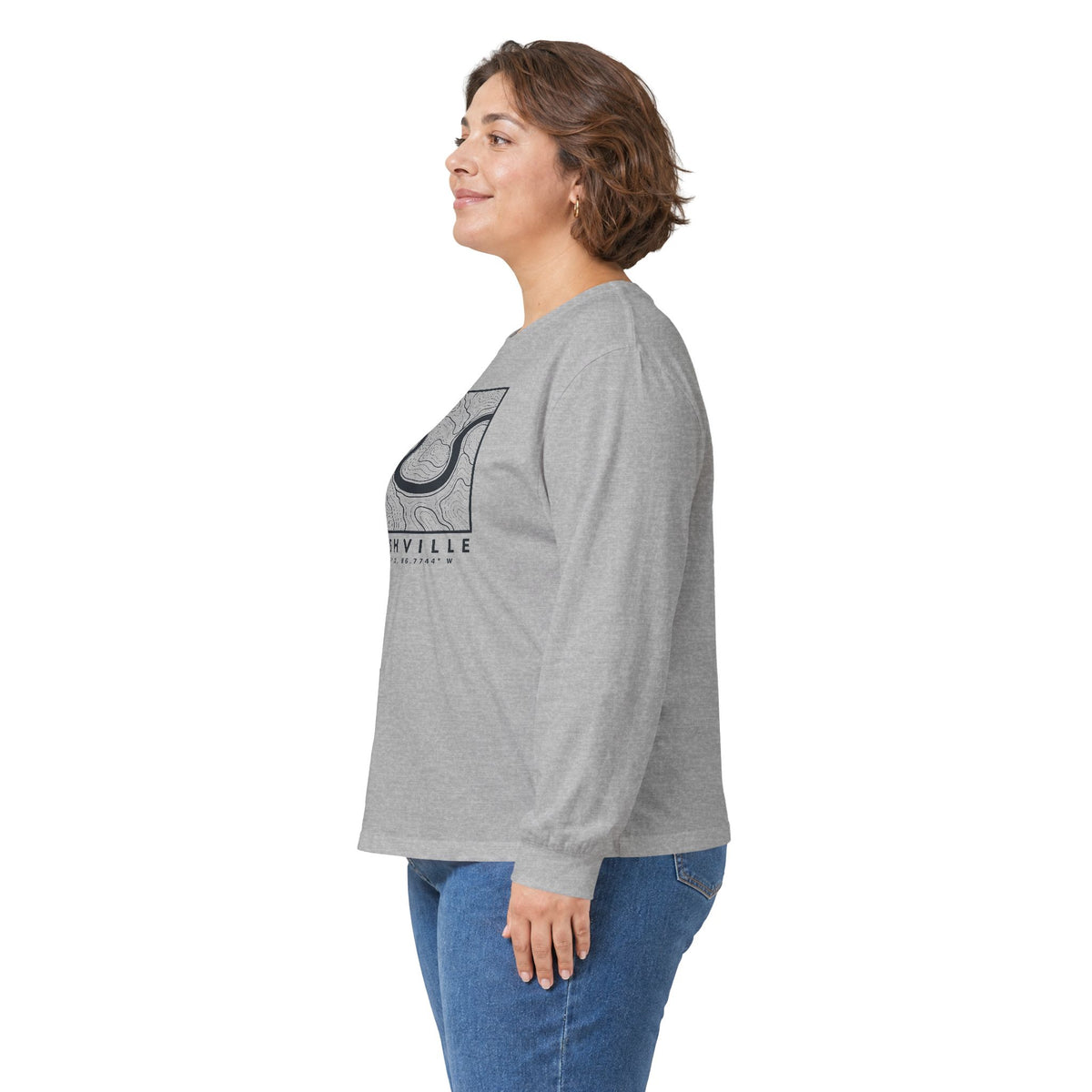 Nashville Topo Map Long Sleeve T-Shirt