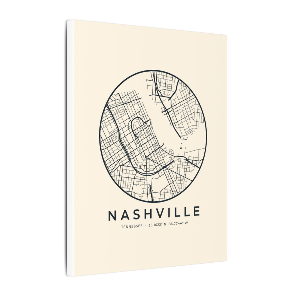 Nashville Street Map Canvas Print