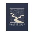 Clarksville Topo Map Canvas Print (Navy)