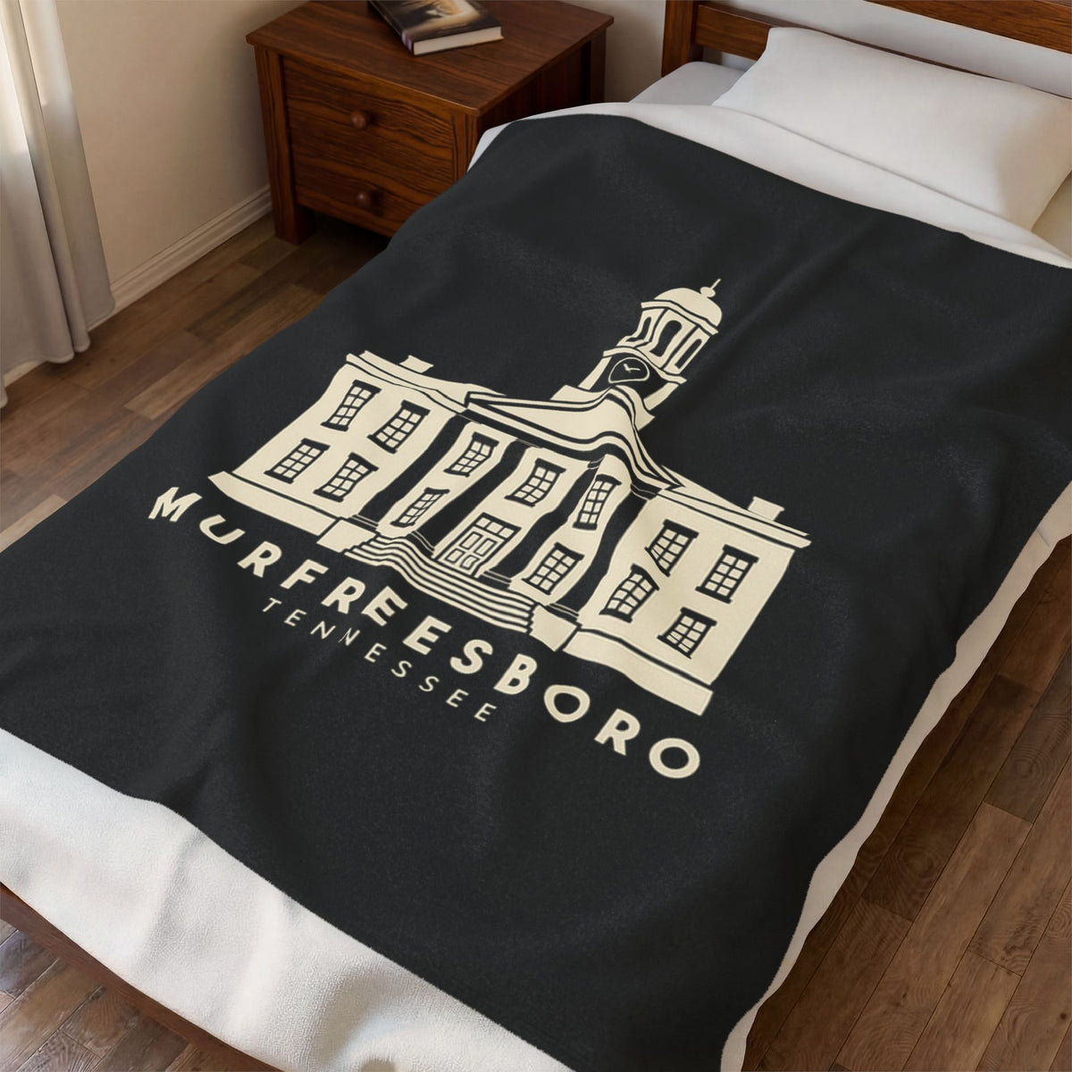 Murfreesboro Rutherford County Courthouse Blanket (Black)