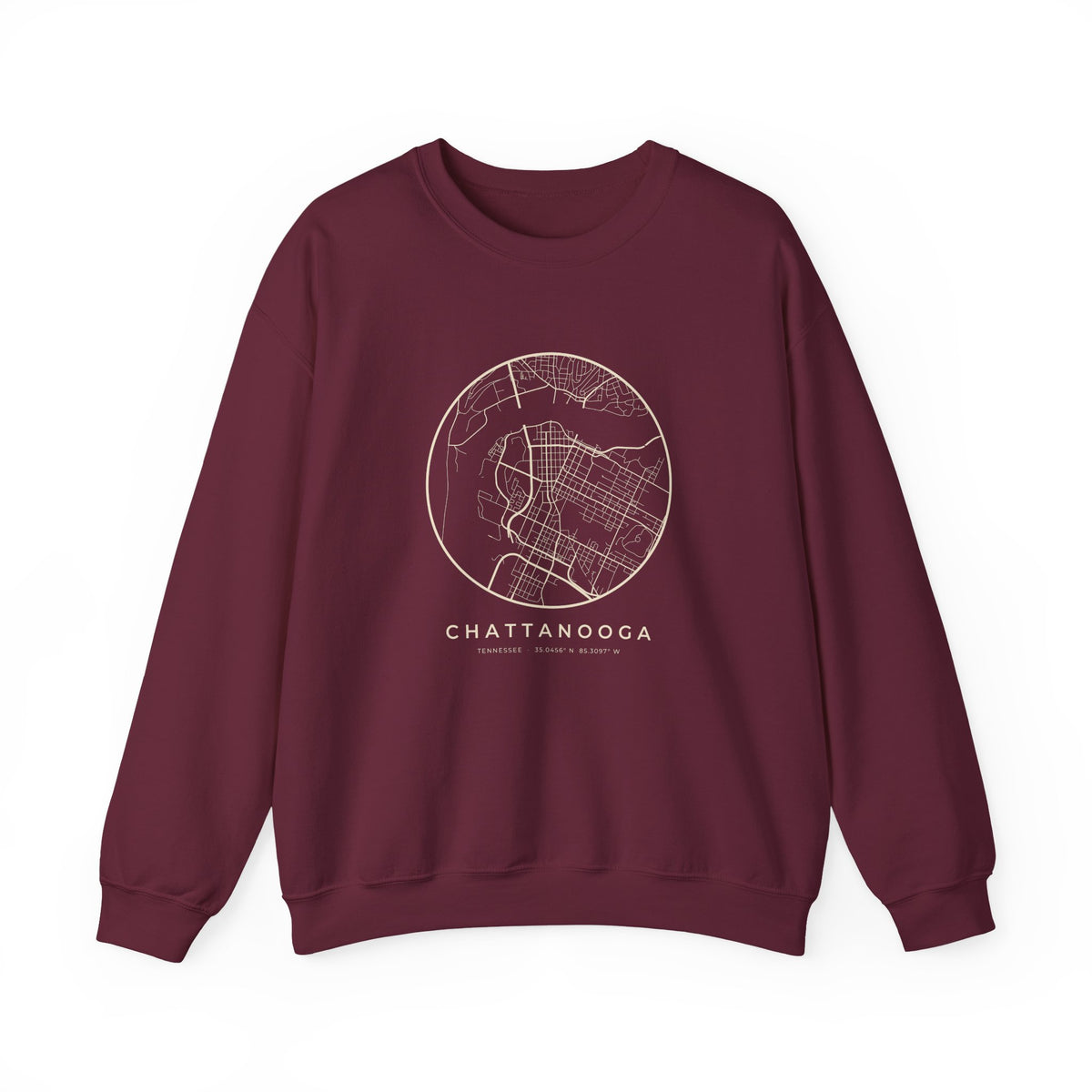 Chattanooga Street Map Crewneck Sweatshirt