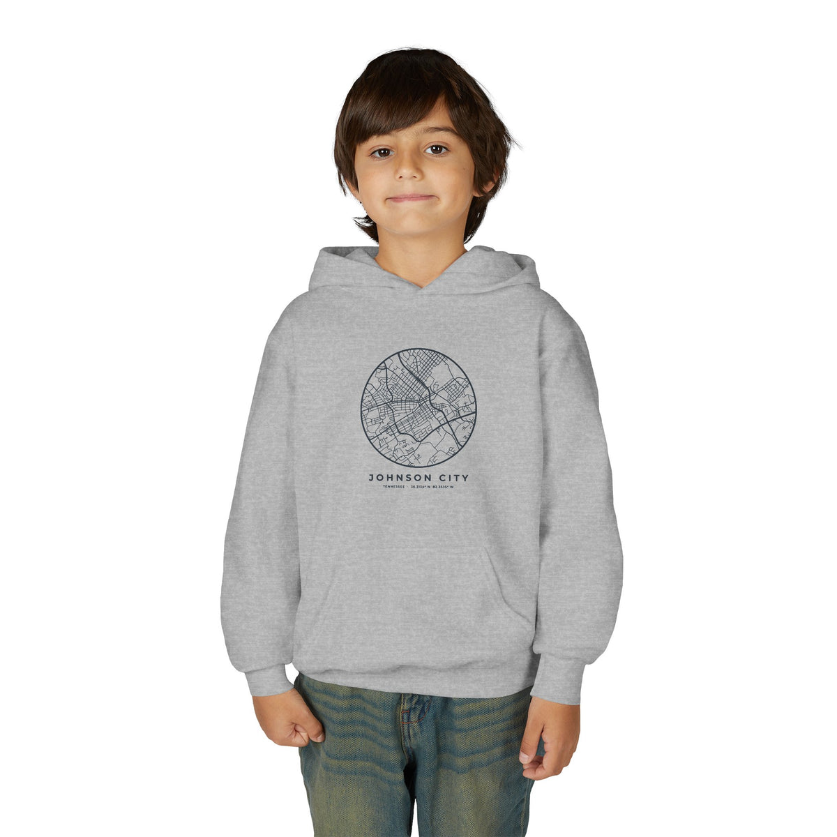 Johnson City Street Map Kids Hoodie