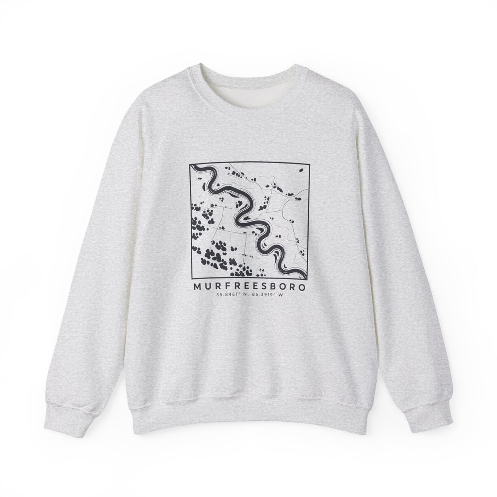 Murfreesboro Topo Map Crewneck Sweatshirt