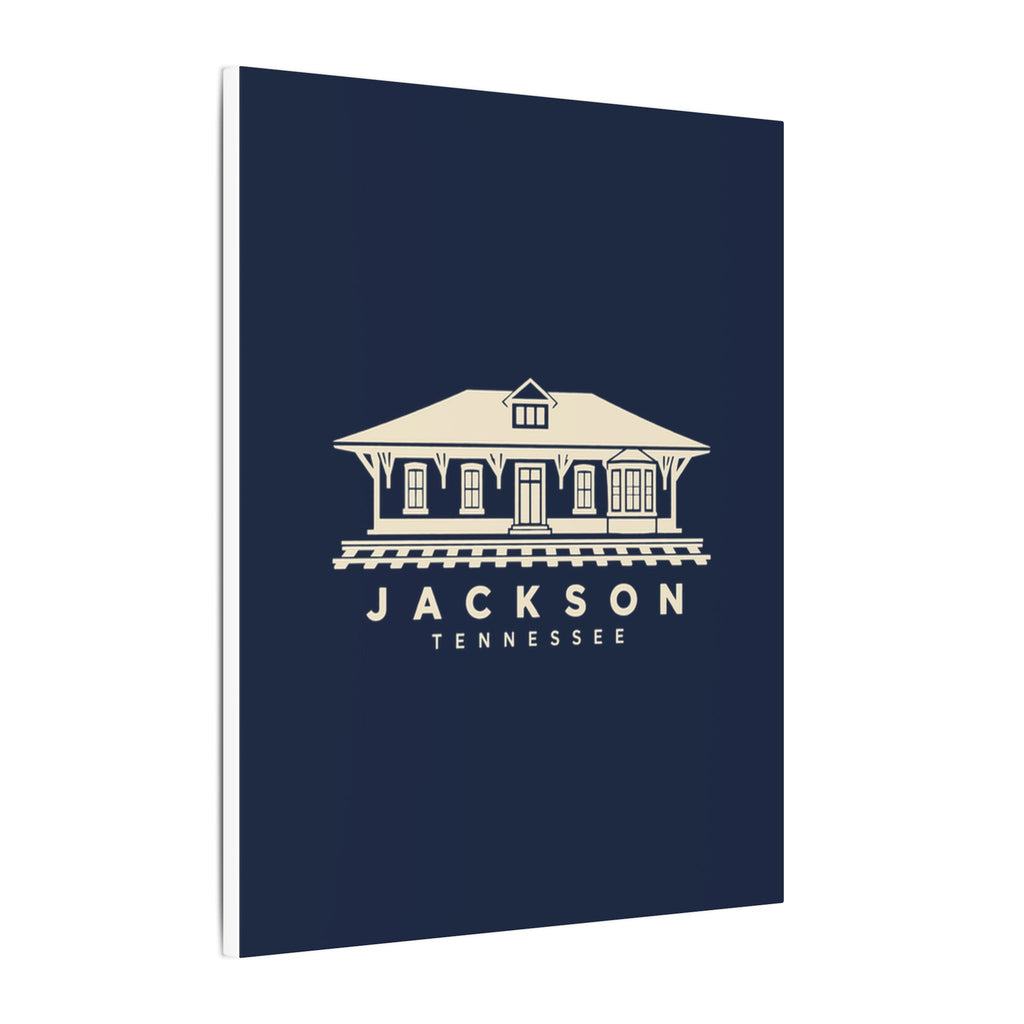 Jackson Train Depot Canvas Print (Navy)