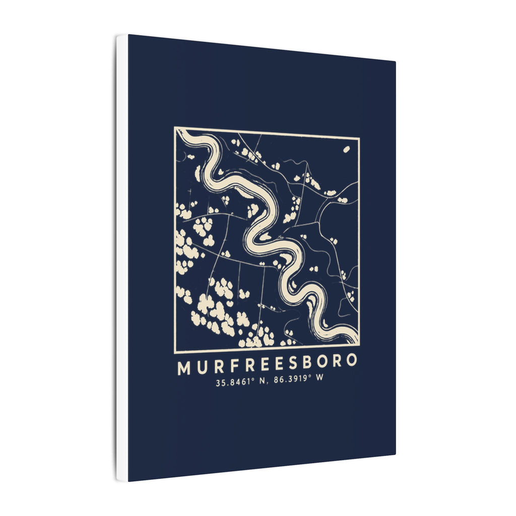 Murfreesboro Topo Map Canvas Print (Navy)