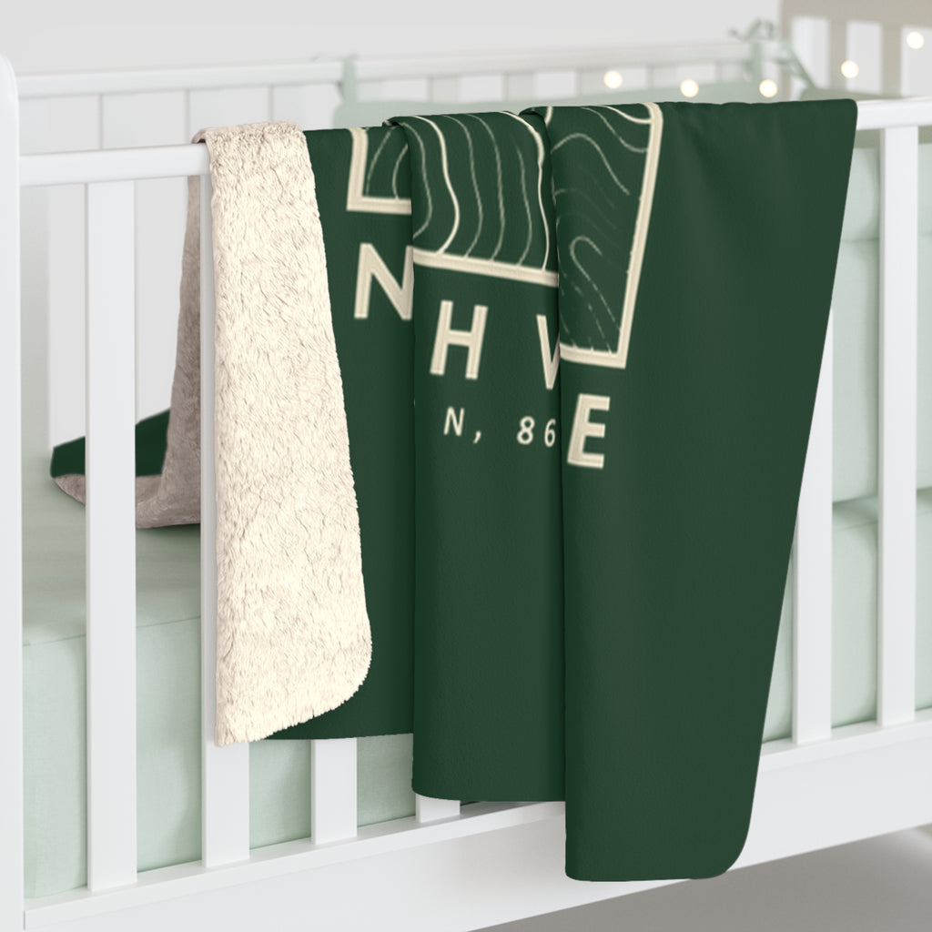 Nashville Topo Map Sherpa Blanket (Forest Green)