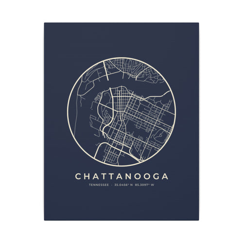 Chattanooga Street Map Canvas Print (Navy)
