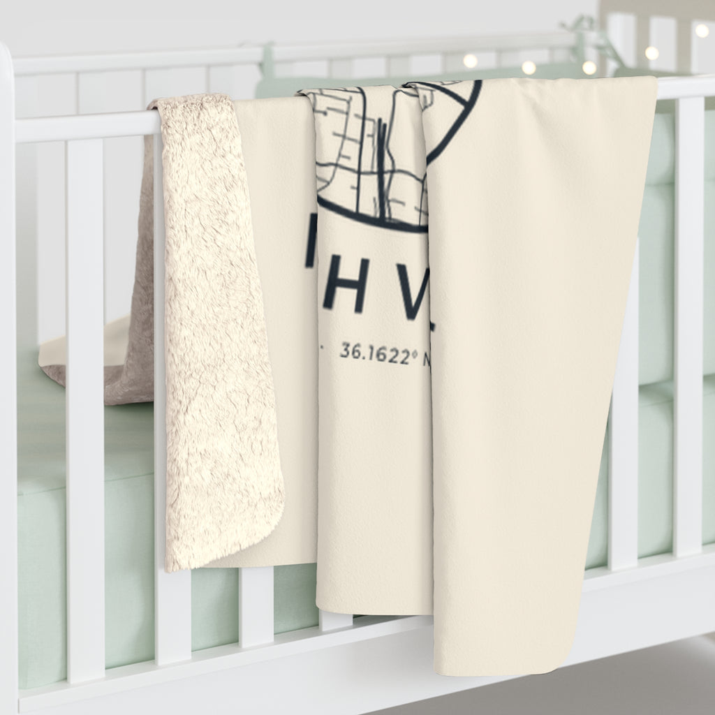 Nashville Street Map Sherpa Blanket