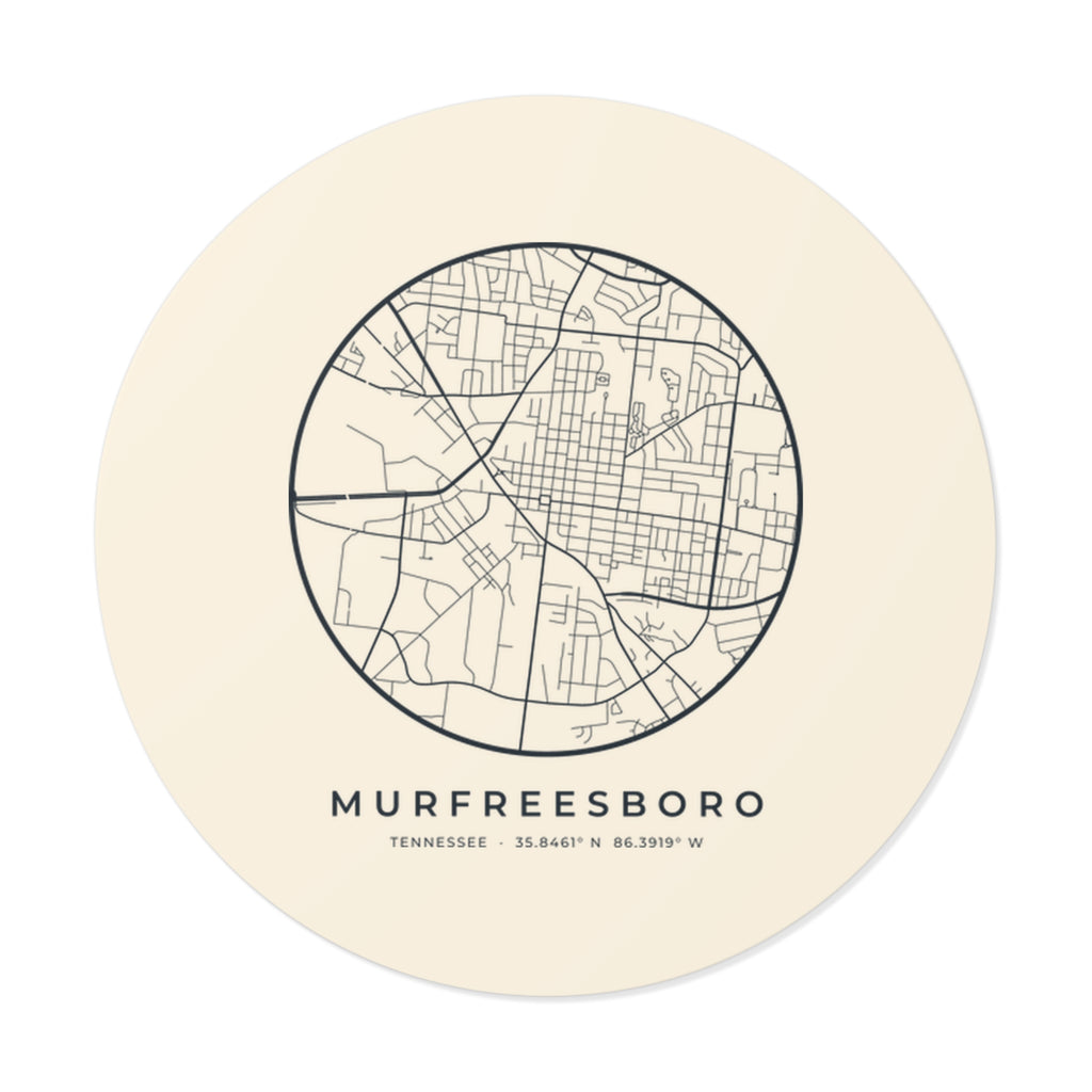 Murfreesboro Street Map Sticker