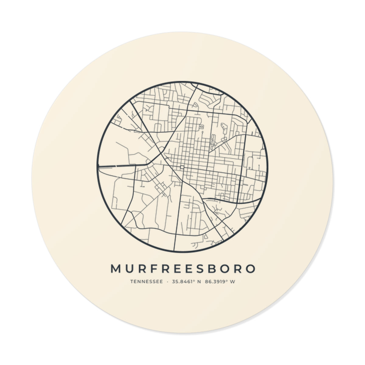 Murfreesboro Street Map Sticker