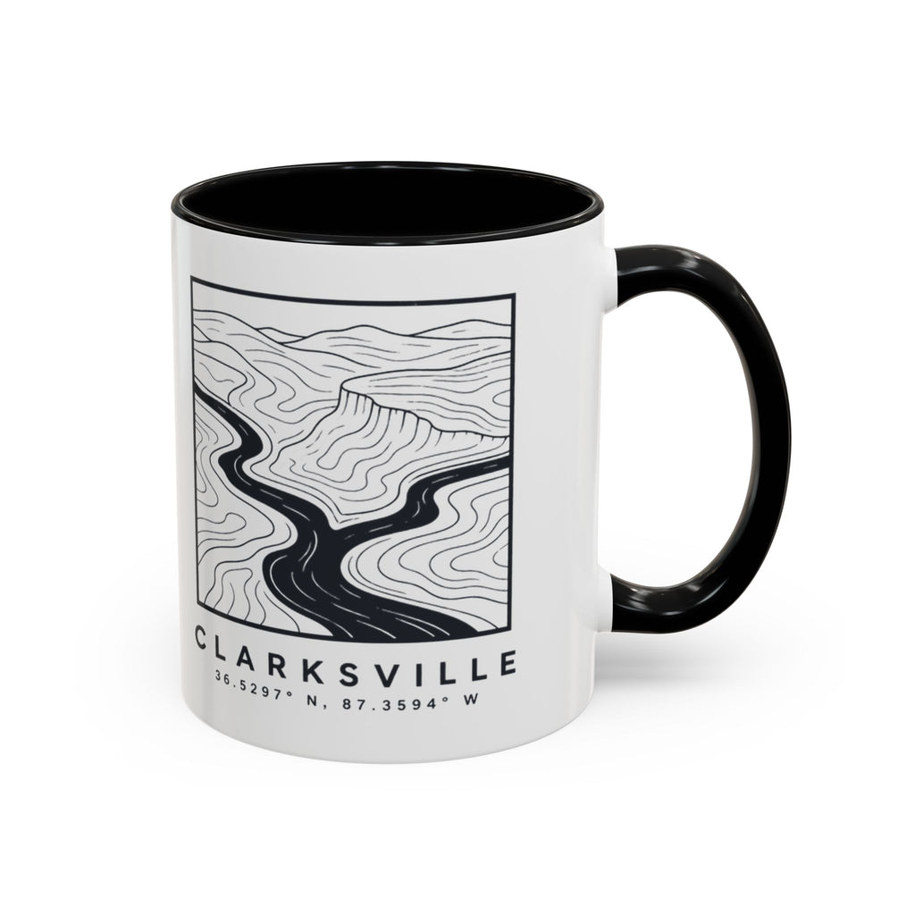 Clarksville Topo Map Accent Mug