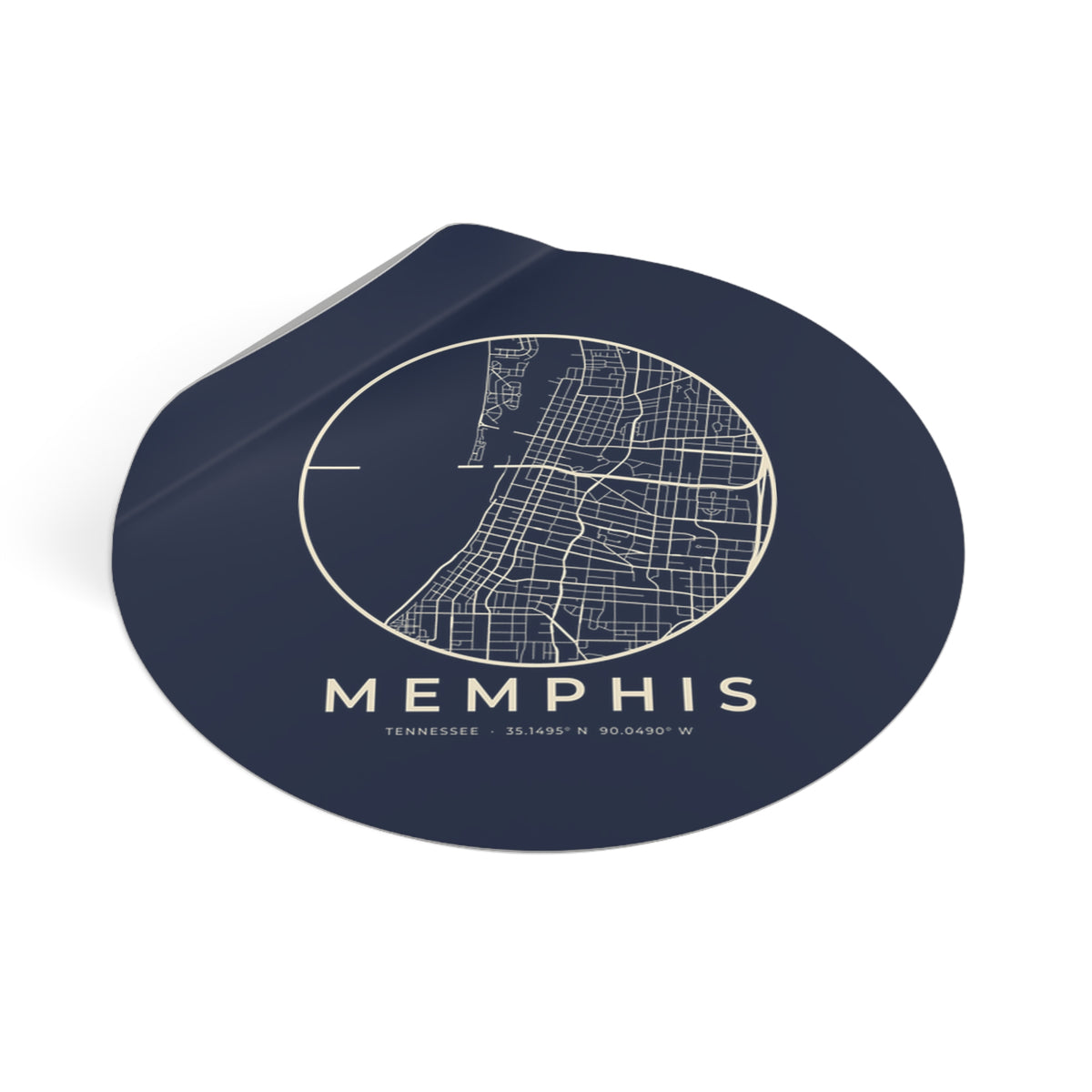Memphis Street Map Sticker (Navy)