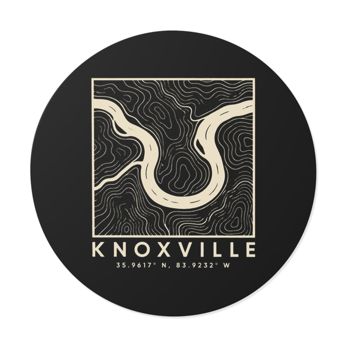 Knoxville Topo Map Sticker (Black)