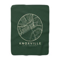 Knoxville Street Map Sherpa Blanket (Forest Green)
