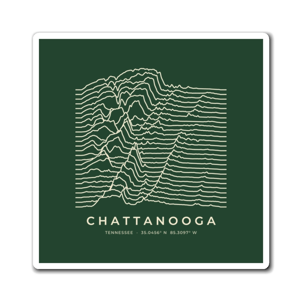 Chattanooga Ridgeline Magnet (Forest Green)