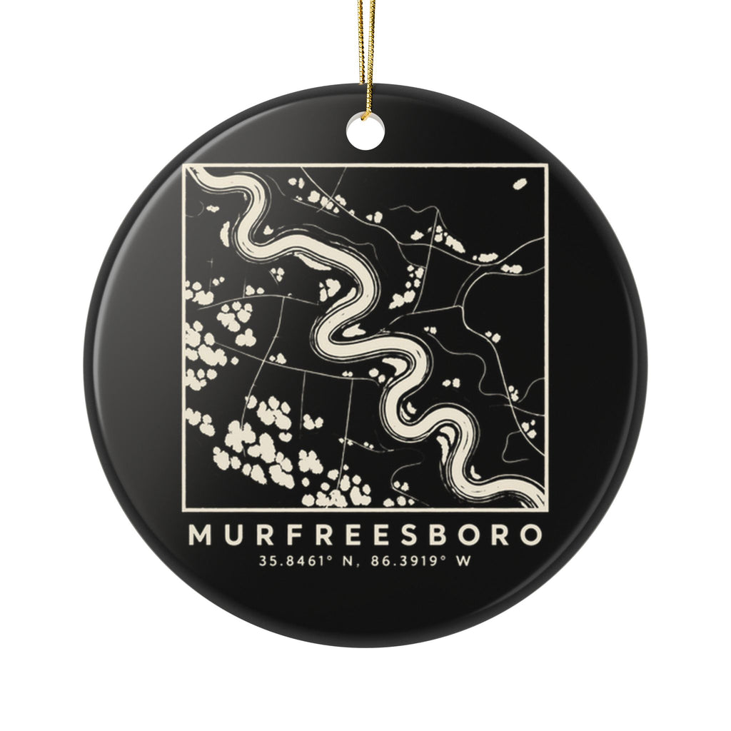 Murfreesboro Topo Map Ornament (Black)