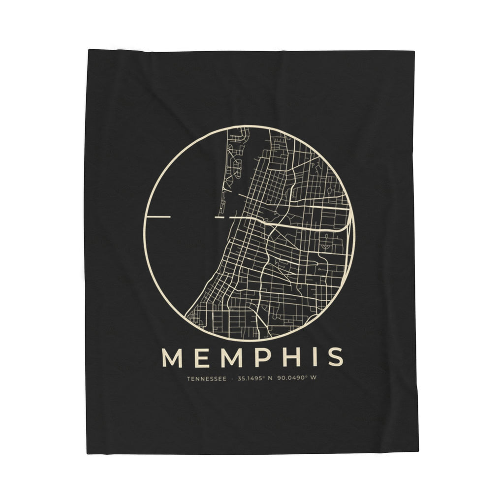 Memphis Street Map Blanket (Black)