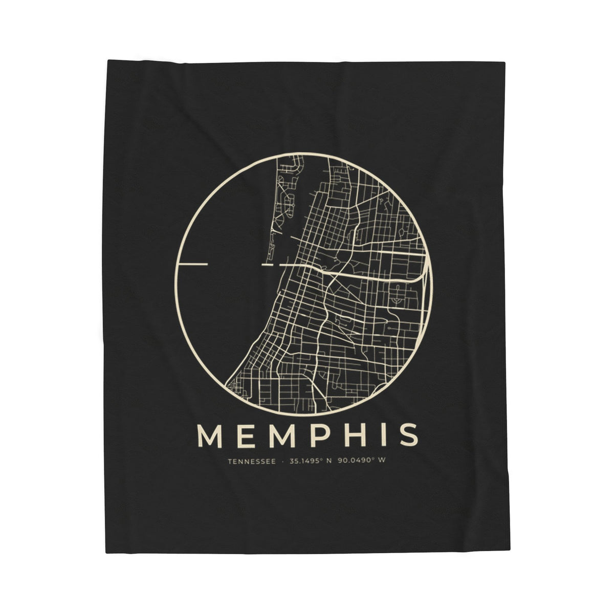 Memphis Street Map Blanket (Black)